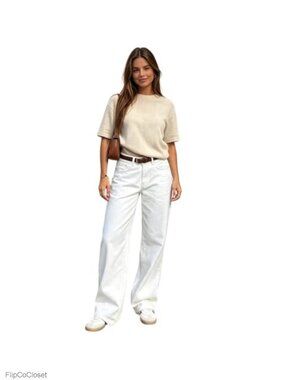 Baggy Wide Leg Straight Leg Jeans Mid Rise 5-Pocket Denim Pants